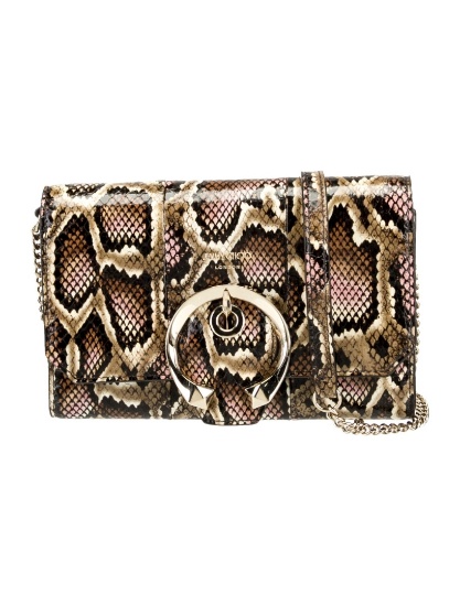 Jimmy Choo Gold-tone Hdw Snap Cls Shldr Bag