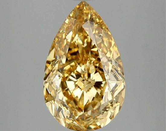 Fancy Yellow Pear Cut 4.42ct Vs1 Lab Diamond