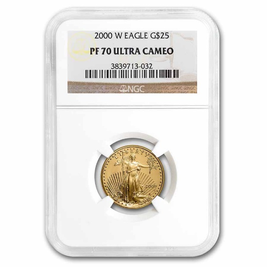 2000-w 1/2 Oz Proof American Gold Eagle Pf-70 Ngc