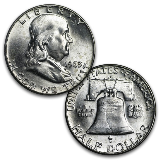 1963-p/d Franklin Half Dollar 40-coin Roll Bu
