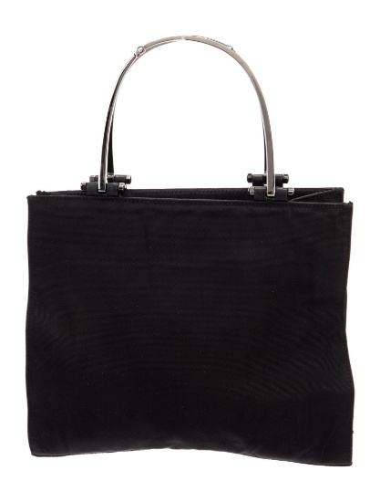 Gucci Black Nylon Silver-tone Hdw Top Hdl Bag