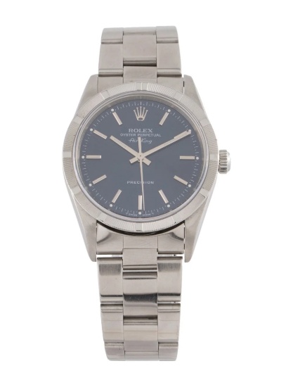 Rolex Air-king Ss Blue Dial Automatic Unisex 34mm