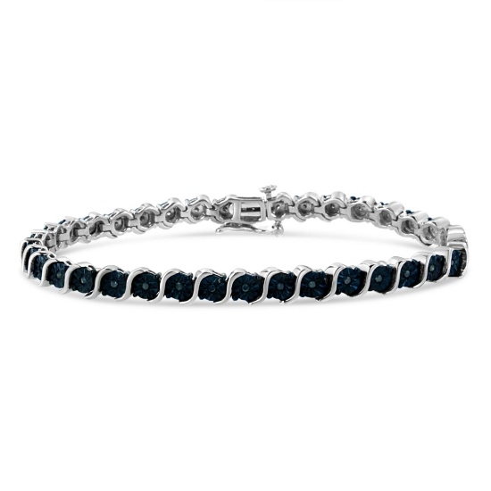 Exquisite .25ct Blue Diamond Tennis Bracelet