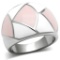 High Polished White & Pink Pattern Ring