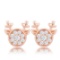 18k Rgoldpl .34ct White Topaz Reindeer Earrings