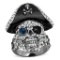 Fun .25ct Blue Sapphire & White Topaz Pirate Ring