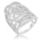 Elegant 1.25ct White Topaz Filigree Cocktail Ring