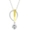 18k Goldpl Round 1.16ct White Topaz Necklace