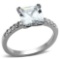 Princess 3.01ct White Sapphire High Polish Ring