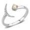 Cute .16ct Champagne Sapphire Star & Crescent Ring