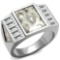 Stylish .30ct White Topaz & Leather Cocktail Ring