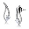Beautiful .25ct White Sapphire Leaf Shape Earrings