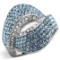 Round .20ct Sea Blue Aquamarine Interweave Ring