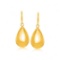 14k Gold Polished Teardrop Motif Drop Earrings