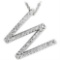 Round 1.44ct White Sapphire ' W ' Letter Pendant