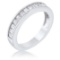 Baguette .77ct White Sapphire Half Eternity Band
