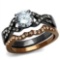 Two Tone 2.20ct White Sapphire Bridal Set