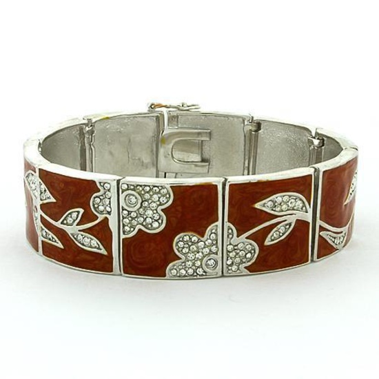 Sterling Silver .37ct Topaz Floral Brown Bracelet