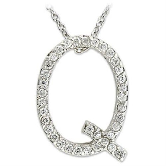Round 1.08ct White Sapphire ' Q ' Letter Pendant