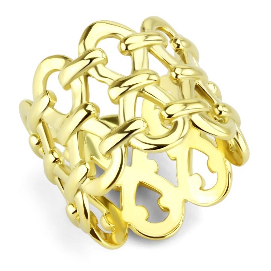 Glamorous Gold-plated Open-work Ring