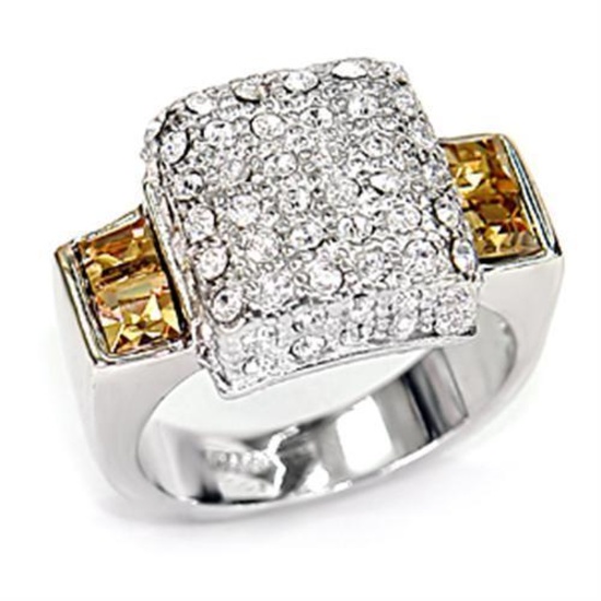Stylish 1.41ct Yellow & White Topaz Statement Ring