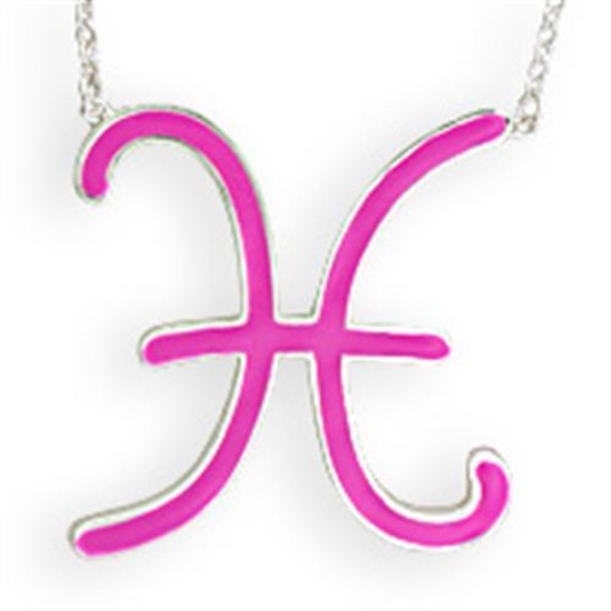 Pisces Zodiac Pink Epoxy Necklace
