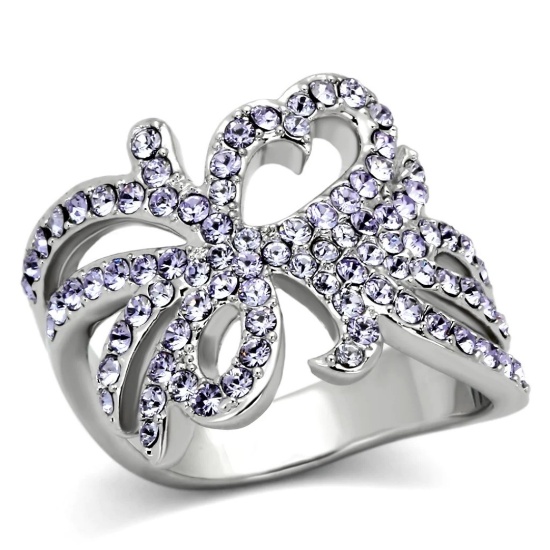 Round .50ct Light Sapphire Ribbon Butterfly Ring