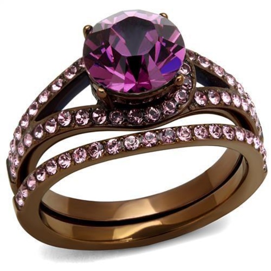 Round 2.34ct Amethyst & Pink Kunzite Ring