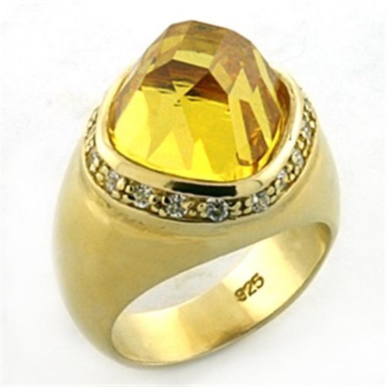 Exquisite 4.27ct Yellow Topaz Dome Ring