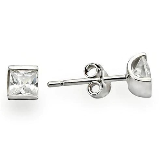 Cushion 1.00ct White Sapphire Stud Earrings