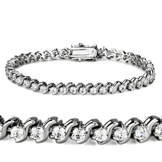 Round 3.50ct White Sapphire Tennis Bracelet
