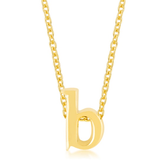 Goldtone Initial Small Letter B Necklace
