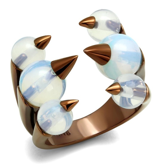 Unique Coffee Ip. Beaded Claw Cuff Ring