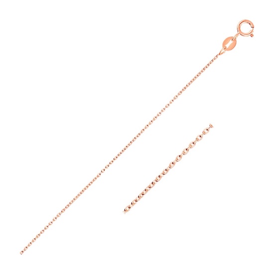 14k Pink Gold Oval Cable Link Chain 0.97mm