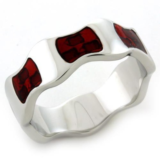 Stunning Blood-red Epoxy Wave Ring