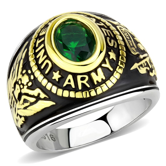 Oval 1.25ct Emerald United States Army Ring