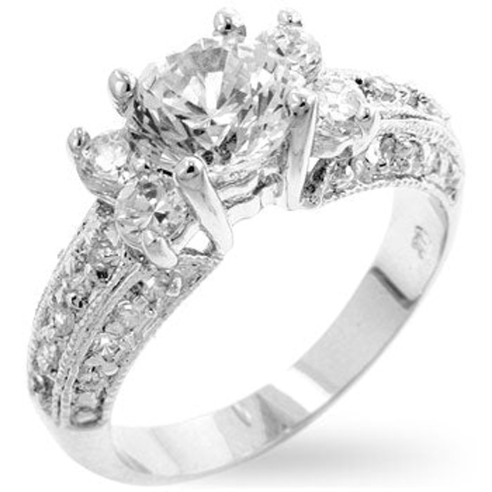 Brilliant 2.10ct Pave White Topaz Eternity Ring