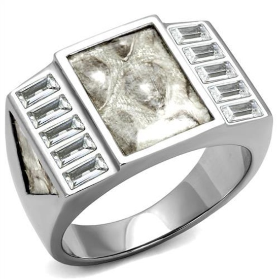 Stylish .30ct White Topaz & Leather Cocktail Ring