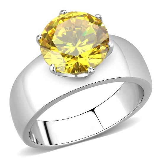 Round 3.87ct Yellow Topaz Statement Ring