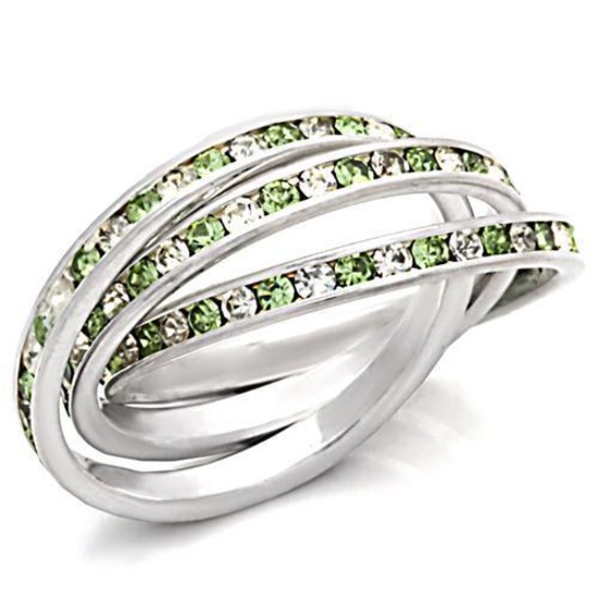 Classy .72ct Peridot & White Topaz Multilayer Ring