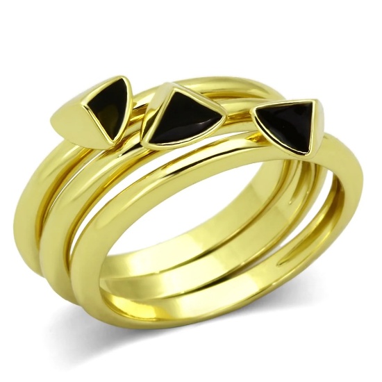 Gold-ion Plated Arrow Pointed Stackable Ring