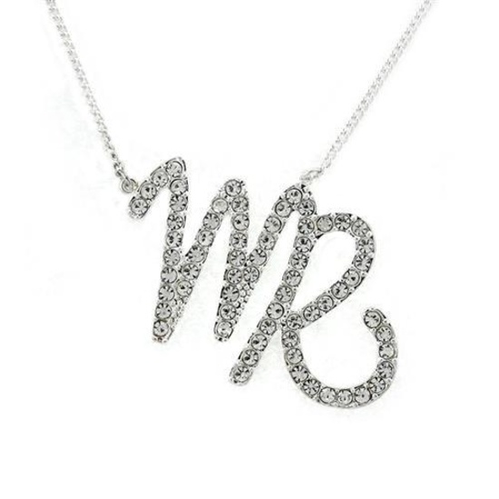 Classy .17ct White Sapphire Virgo Zodiac Necklace