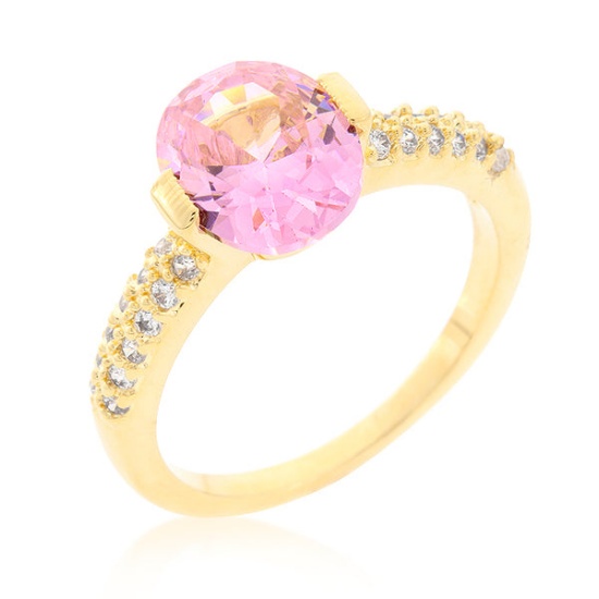 18k Gold-pl. 1.80ct Pink Sapphire Ring