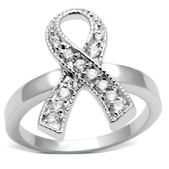 Classy .56ct White Sapphire Ribbon Ring