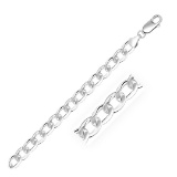 Sterling Silver High Polished Curb Chain 7.9mm