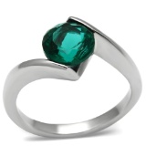 High Polished Round 2.00ct Blue Zircon Ring