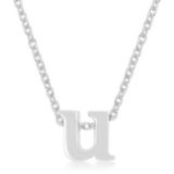 Minimalist Initial Small Letter U Necklace