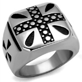 High Polished Dotted Cross Signet Ring