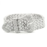 Elegant .52ct White Topaz Belt Buckle Bracelet