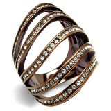 Stylish Coffee Ip .25ct White Sapphire Ring